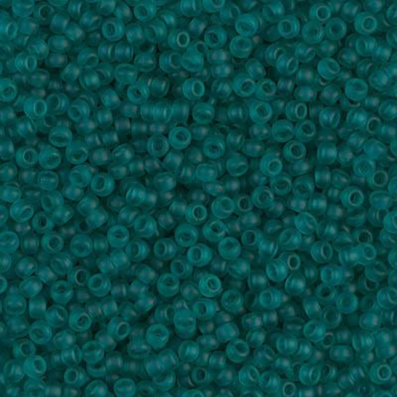 Miyuki 11 Round Seed Bead, 11-2405F, Matte Transparent Teal, 13 grams